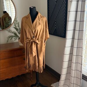 Hem & Thread Suede-Look Wrap in Camel Brown s/m